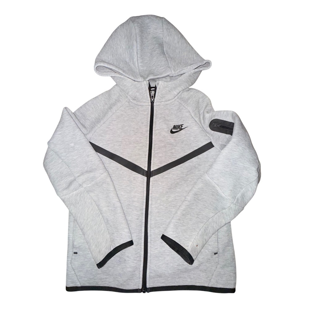 Nike Tech Fleece Full Zip Hoodie Heather Gray Black Techwear Streetwear S Gray